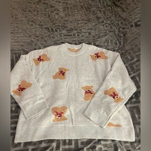 Ardene Gray Sweater with Bear Design